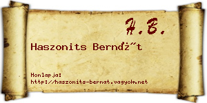 Haszonits Bernát névjegykártya